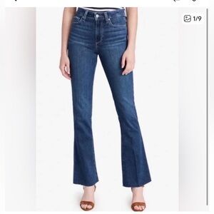 PAIGE Skyline Boot Jeans medium wash raw hem size 29